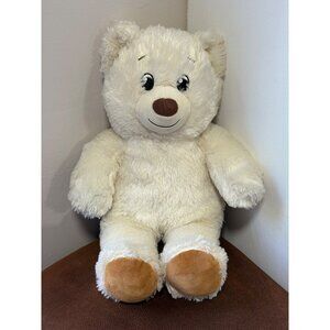 Build A Bear Cream Ivory Teddy Bear Plush 15 Inch Stuffed Animal Toy Brown Nose